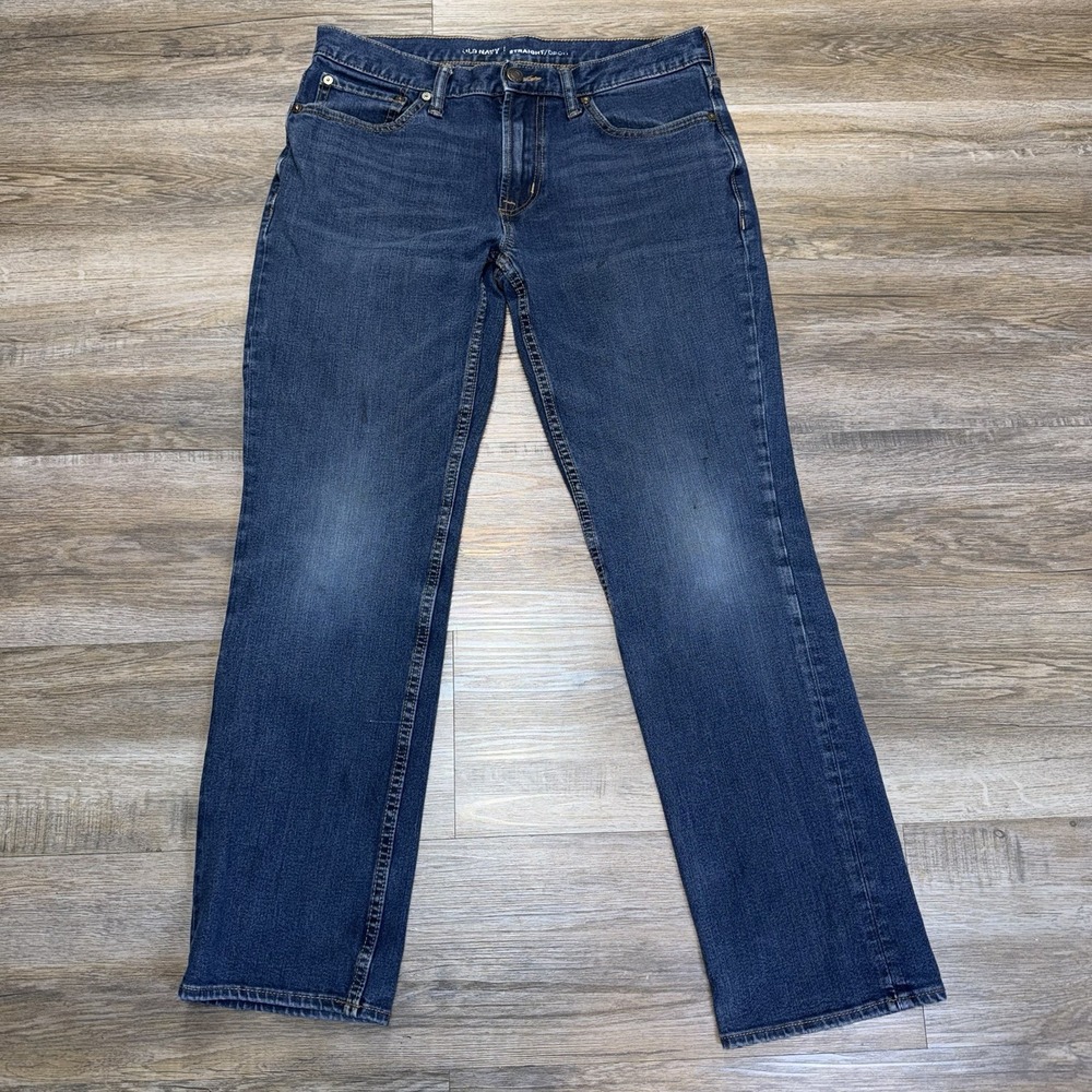 Old Navy Straight Leg Boot-Cut Dark Wash Denim Jeans Mens W30 x L30 Mid-Rise
